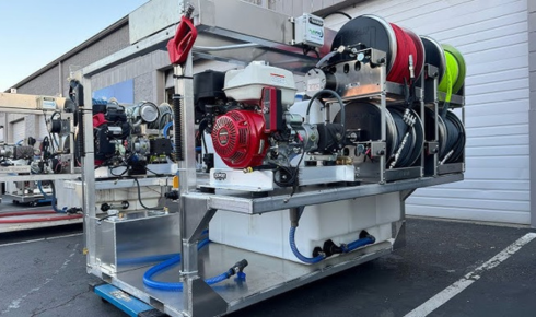 custom pressure washing skid
