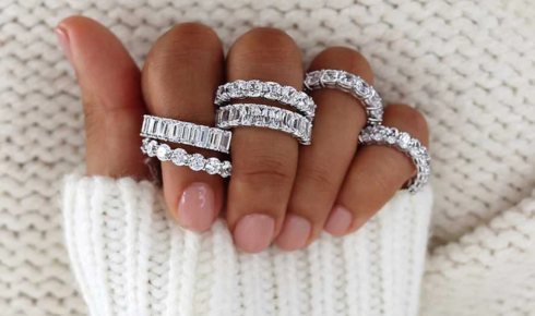 a collection of lab diamond rings from Lily Arkwright